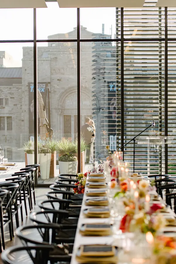 Andrea & Evan wedding florals at Clay at The Gardiner Museum by Mythology Floral Art, Toronto, photograph by Liza Litvinovich