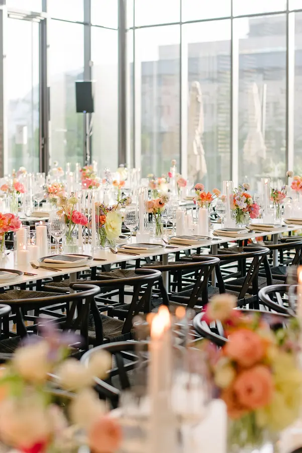 Andrea & Evan wedding florals at Clay at The Gardiner Museum by Mythology Floral Art, Toronto, photograph by Liza Litvinovich