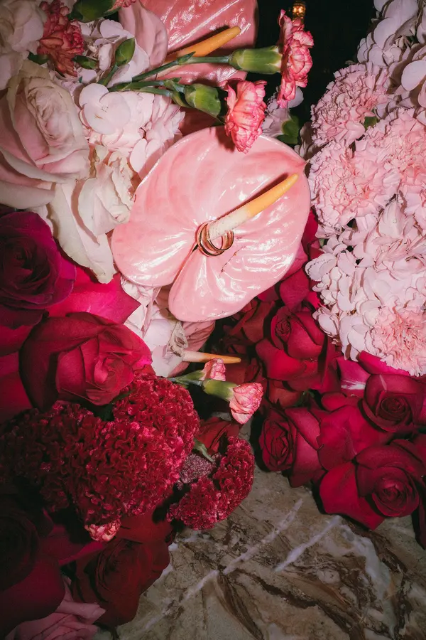 Emily & Aaron wedding florals at Piano Piano Restaurant and Standard Time by Mythology Floral Art, Toronto, photograph by Anthony Tuccitto