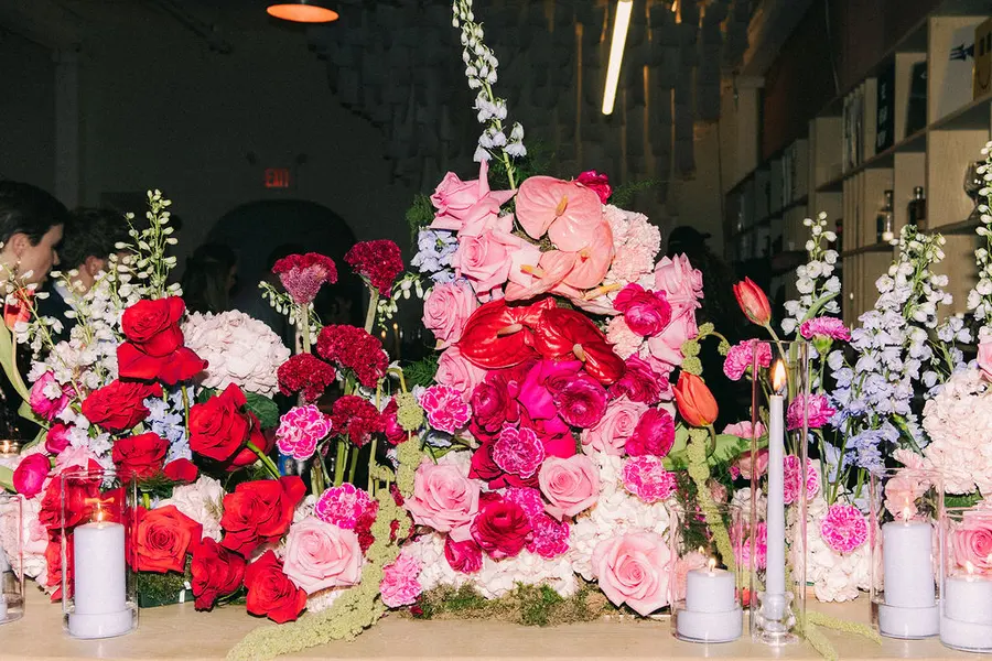 Emily & Aaron wedding florals at Piano Piano Restaurant and Standard Time by Mythology Floral Art, Toronto, photograph by Anthony Tuccitto