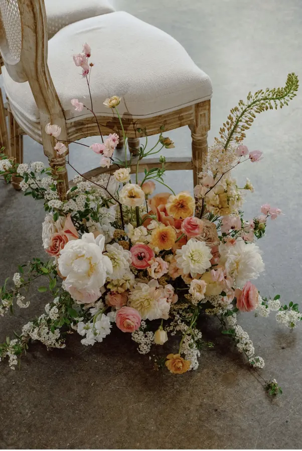 Jessie & Anthony wedding florals at Propellor Coffee by Mythology Floral Art, Toronto, photograph by Inna Yasinska