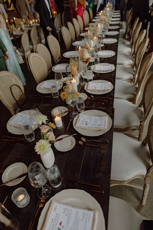 Jessie & Anthony wedding florals at Propellor Coffee by Mythology Floral Art, Toronto, photograph by Inna Yasinska