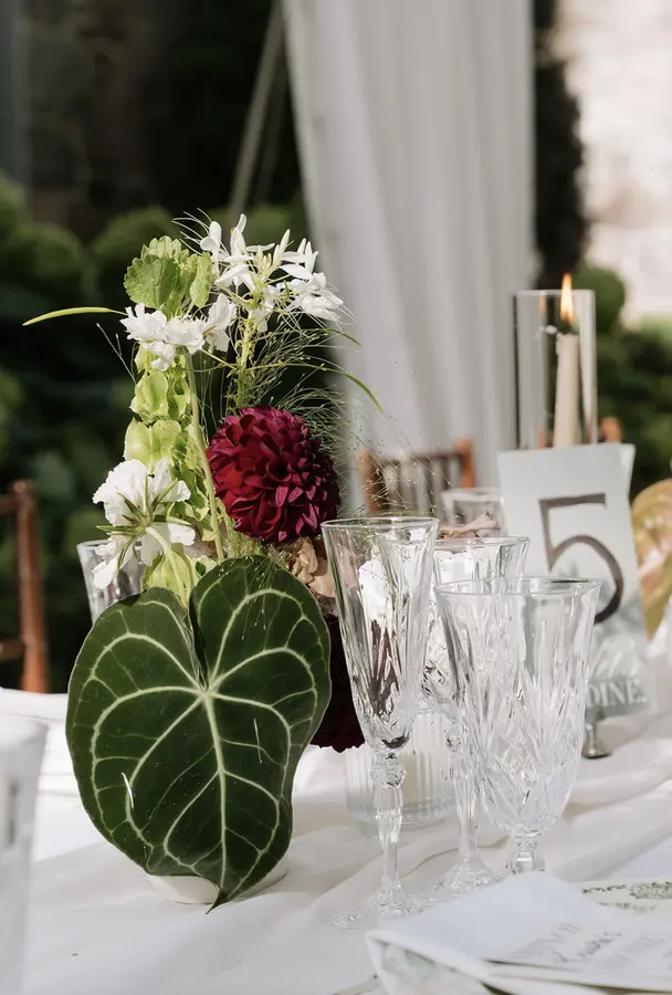 Nadia & Max wedding florals at Graydon Hall Manor by Mythology Floral Art, Toronto, photograph by Sara Kelly