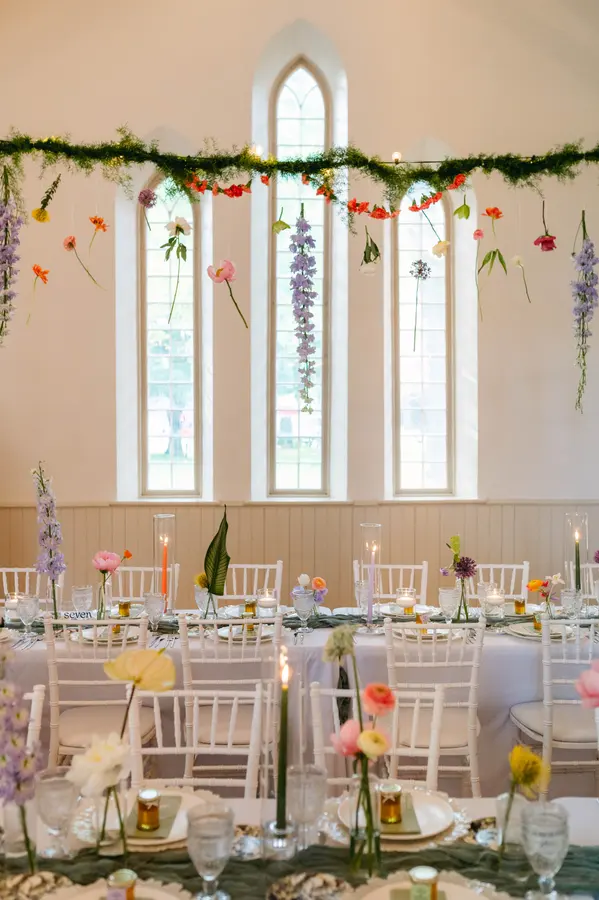 Peggy & Brandon wedding florals at Enoch Turner Schoolhouse by Mythology Floral Art, Toronto, photograph by 515 Photography