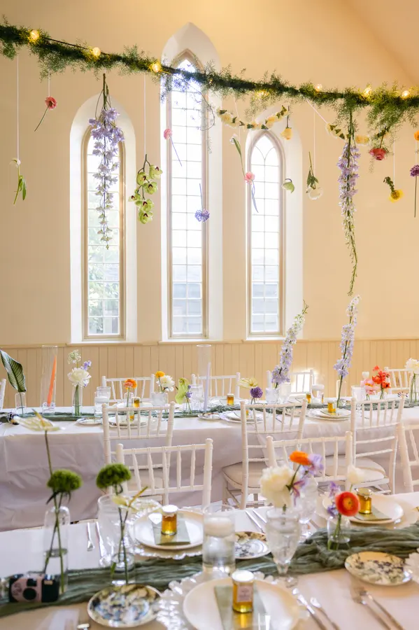 Peggy & Brandon wedding florals at Enoch Turner Schoolhouse by Mythology Floral Art, Toronto, photograph by 515 Photography