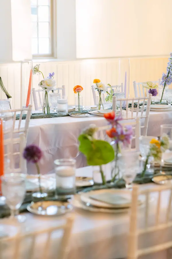 Peggy & Brandon wedding florals at Enoch Turner Schoolhouse by Mythology Floral Art, Toronto, photograph by 515 Photography