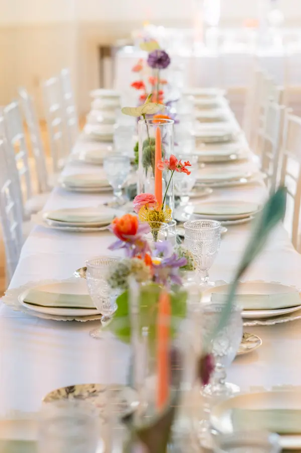 Peggy & Brandon wedding florals at Enoch Turner Schoolhouse by Mythology Floral Art, Toronto, photograph by 515 Photography