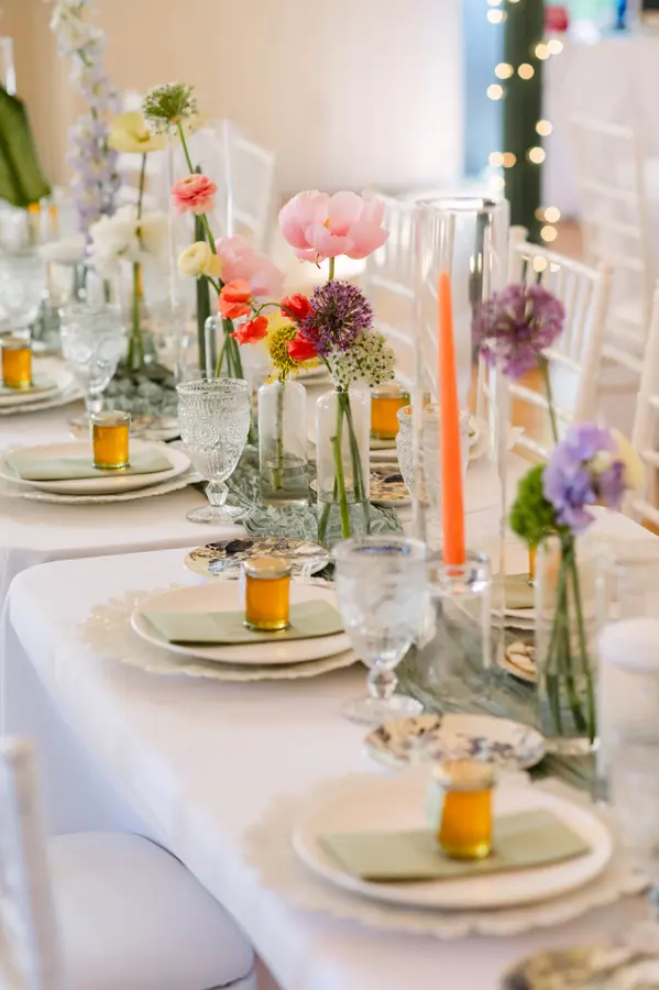 Peggy & Brandon wedding florals at Enoch Turner Schoolhouse by Mythology Floral Art, Toronto, photograph by 515 Photography