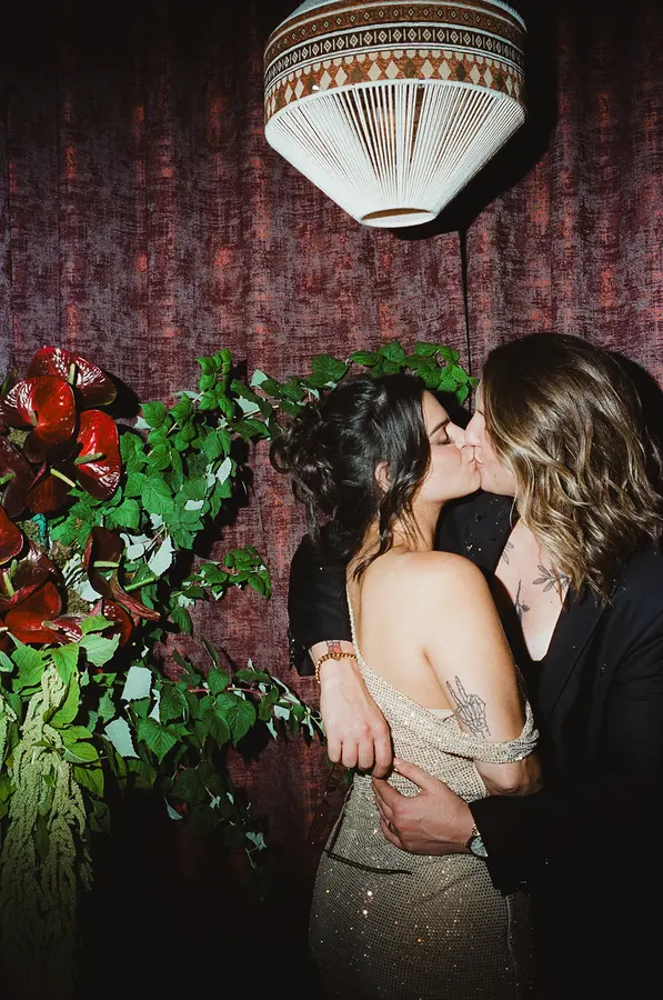 Sarah & Robyn wedding florals at Beso By Patria by Mythology Floral Art, Toronto, photograph by 3b Photography + Ryanne Hollies