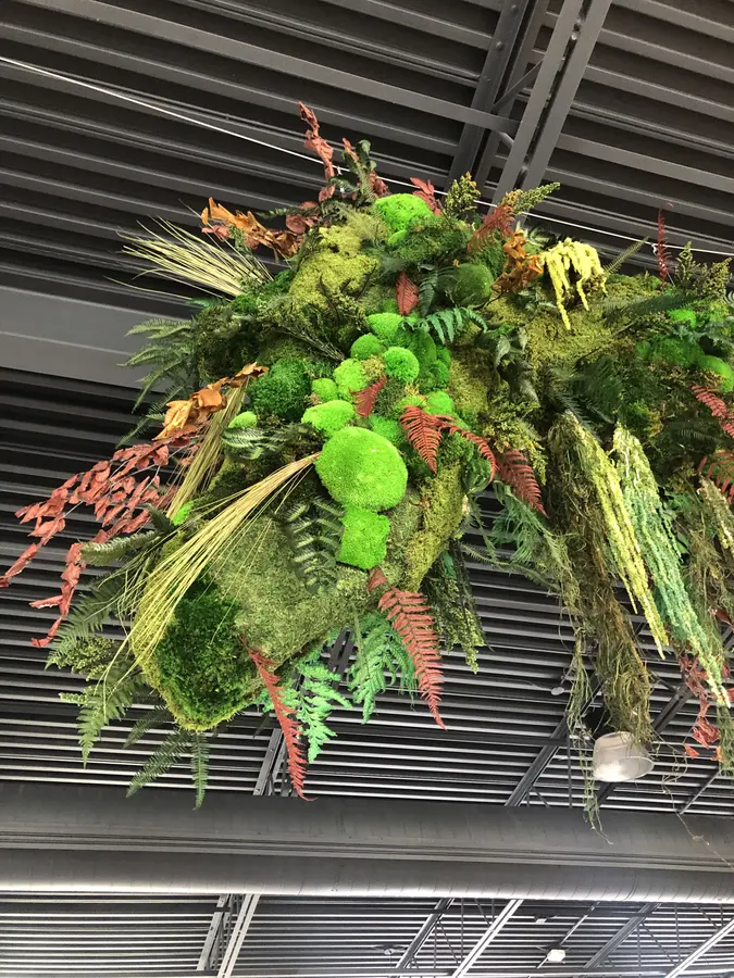 Preserved moss wall by Mythology Floral Art at 985 Jim Tovey Blvd., Mississauga