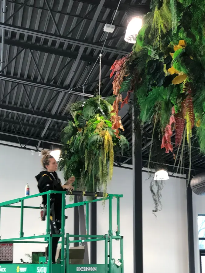 Preserved moss wall by Mythology Floral Art at 985 Jim Tovey Blvd., Mississauga